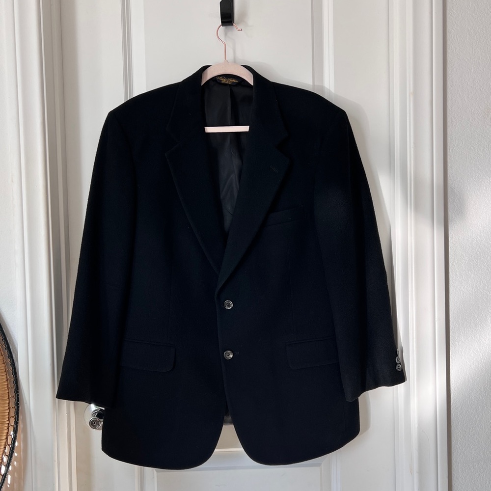 Brooks Brothers Men’s 100% Cashmere Black Blazer Sport Coat Jacket Size‎ 40 SH